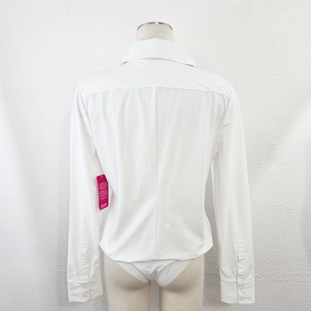 Commando Classic Button Down Bodysuit white collared shirt size large new NWT - Picture 4 of 8